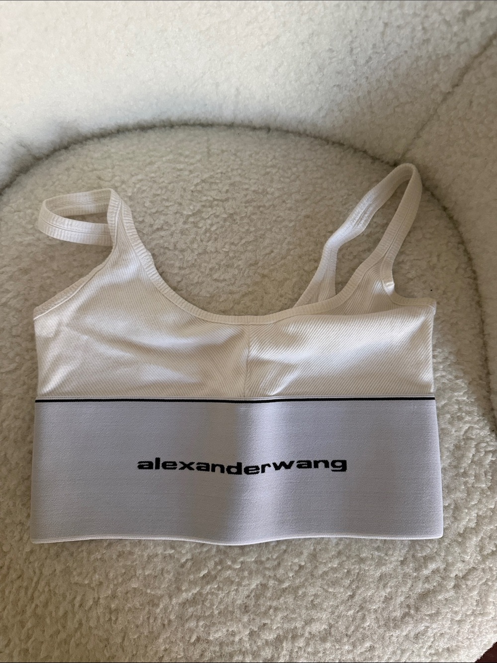 Alexander Wang White Logo Elastic-Band Wireless Bralette XS